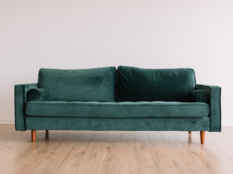 Fully assembled modern sofa in a cleaned Ottawa living room